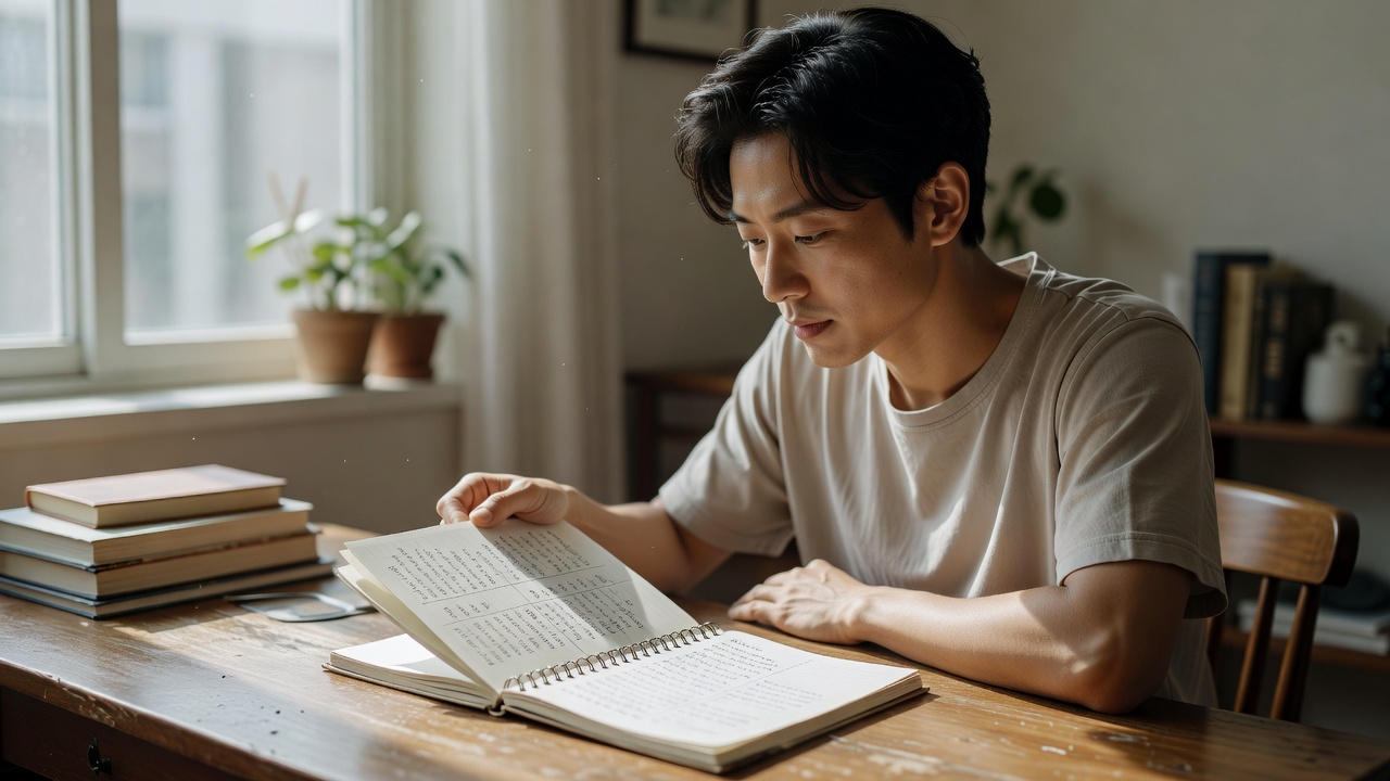 오늘의 운세 보는 방법 목차를 정리한 노트