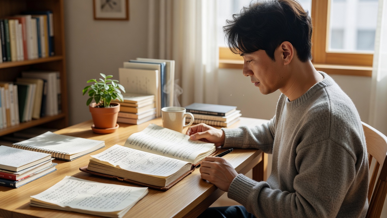 호랑이띠 연애운 목차를 확인하는 일상 장면